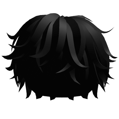 Fluffy Messy Cool Boy Hair (Black) - Roblox