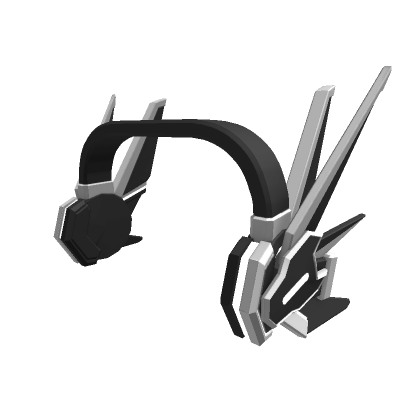 Roblox Item Black and White Glowing Mecha Wing Headphones