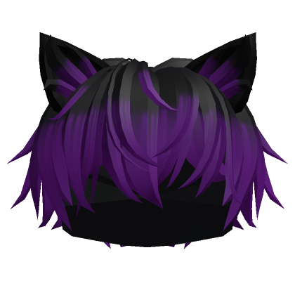 Black to Purple Messy Cat Boy Hair | Roblox Item - Rolimon's