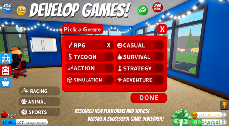 Game Maker Developer Studio Tycoon: Virtual Life Go Viral Simulator Game