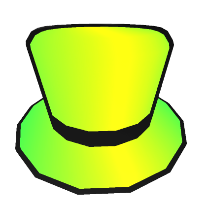Roblox Item Cartoony Green & Yellow Top Hat
