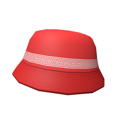 Roblox Item red trendy bucket hat