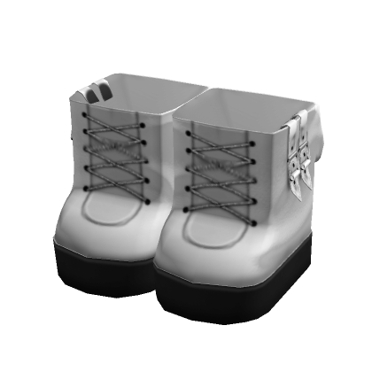 Roblox Item Platform Block Heel Boots in White