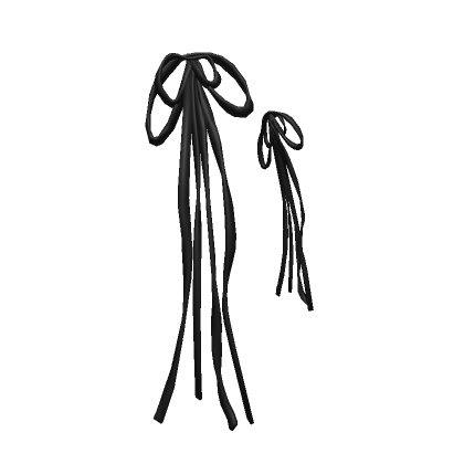 Flowy Black Ribbon Double Bows | Roblox Item - Rolimon's