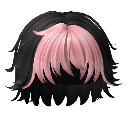 Roblox Item Cheap Mullet Hair (Black to Pink)
