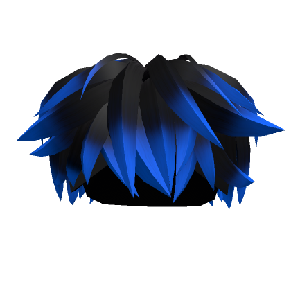 Black to Light Blue Cool Messy Boy Hair - Roblox