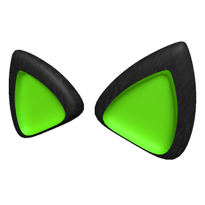 Roblox Item Black & Green Cat Ears