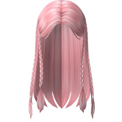 Roblox Item Straight Braided Hair (Pink)