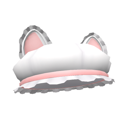 Roblox Item Cute Ruffled Cat Beret (White)