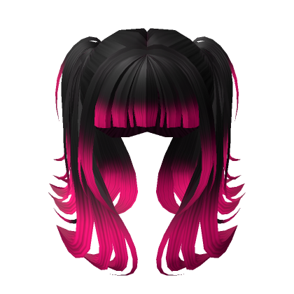 Black Loose Low Ponies  Black hair roblox, Girl hair colors, Pink