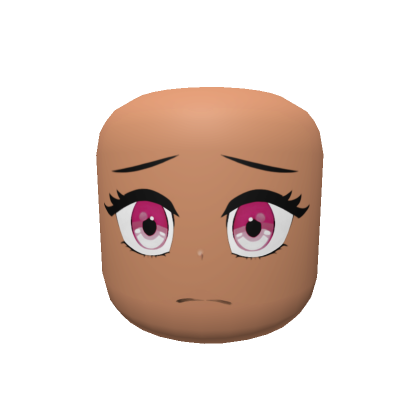 Roblox Item Frown Anime Head - Red Eyes Face Mask Nougat Tan