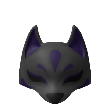 Roblox Item Black/Purple Half Kitsune Mask
