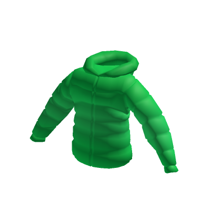 Green Puffer Jacket with Hood