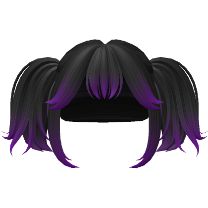 Y2K Layered Pigtails Black Purple