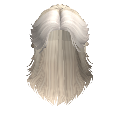 Roblox Item Long Messy Mullet in Blonde White