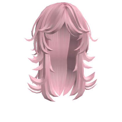 Roblox Item Long Fluffy Anime Pixie Haircut (Pink)