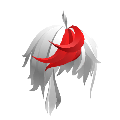 Roblox Item White and Red Wild Anime Hair