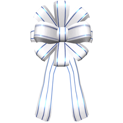 Roblox Item Holiday Gift Bow (White and Blue)