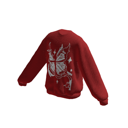 Roblox Item Y2k Butterfly Oversized Red Sweater
