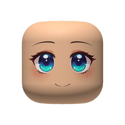 Blue Happy Anime Face (light skintone) | Roblox Item - Rolimon's