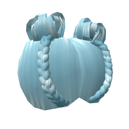 Roblox Item Cute Braided Dual Buns - Sky Blue