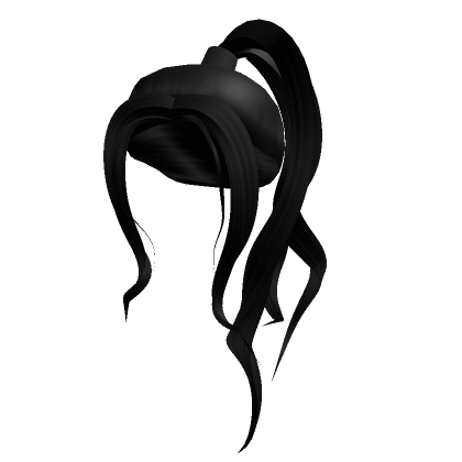 Black Slick Wavy High Ponytail | Roblox Item - Rolimon's