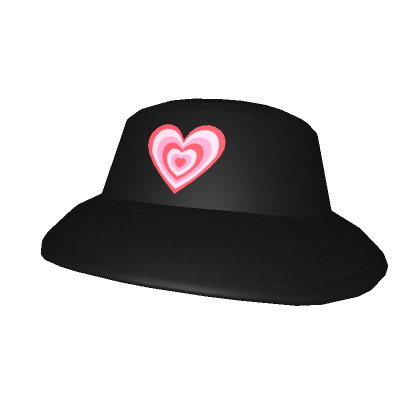 Roblox Item Black & Pink Heart Wave Hat