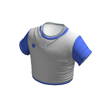 Cute Key Necklace Crop Top Tee Blue Roblox