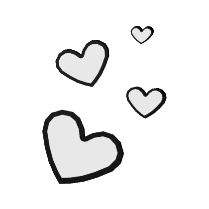 Roblox Item Cute Anime Heart Pops - Left - Black and White