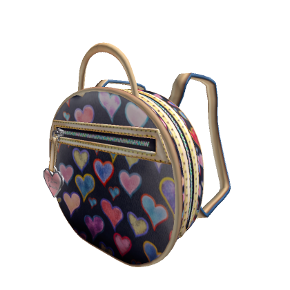 Multicolor Heart Backpack | Black | Roblox Item - Rolimon's