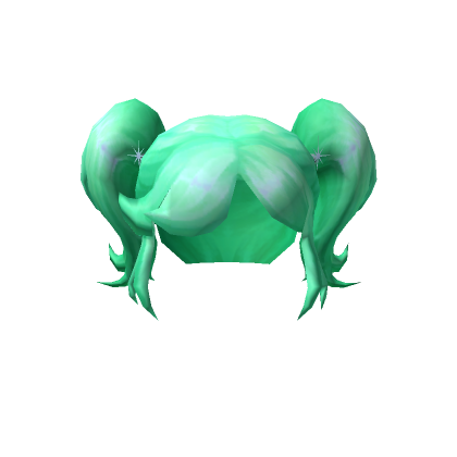 Roblox Item Green Double Ponytails