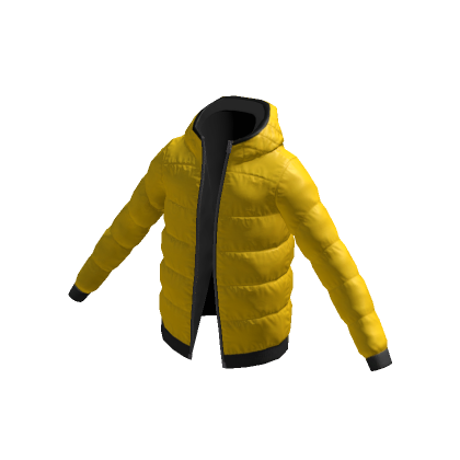 Roblox Item Yellow Hooded Puffer Jacket