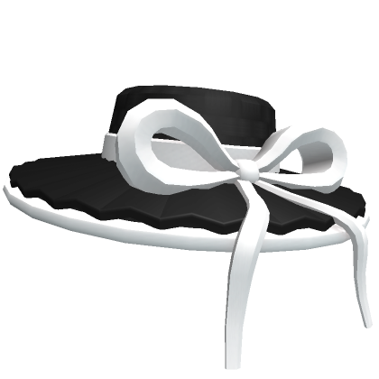Roblox Item Cottage Sunhat (Black and White)