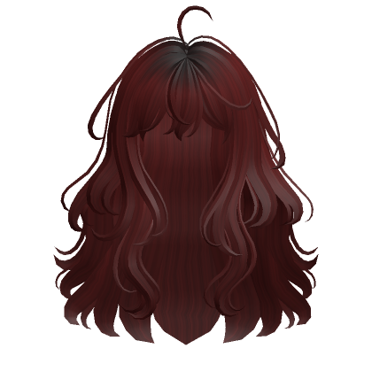 Roblox Item Anime Wavy Hair(Dark Red)