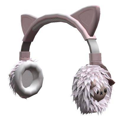 Roblox Item Pink Fluffy Cat Headphones