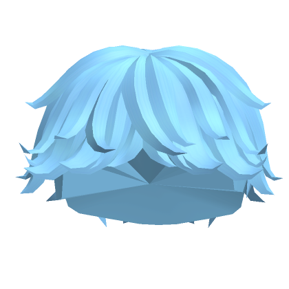 Blue Fluffy Middle Swept Hair - Roblox