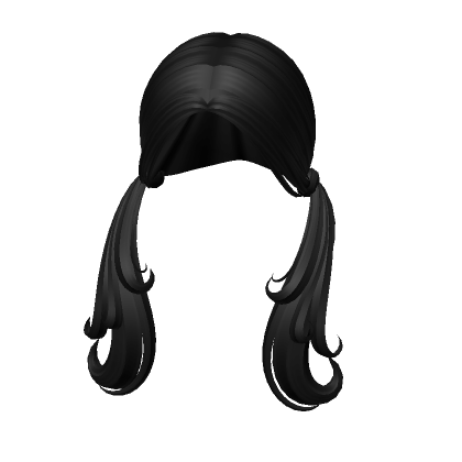 Shaggy Curtain Bang Pigtails in Black's Code & Price - RblxTrade