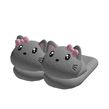 Roblox Item grey cat slippers